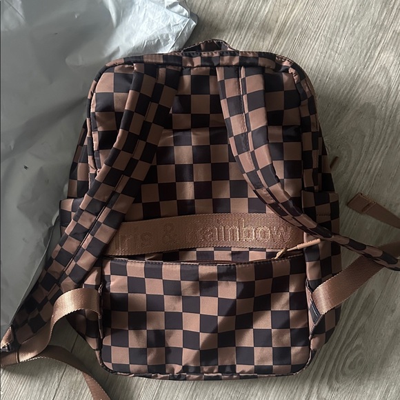 Checkered Brown Backpack - Picture 3 of 9